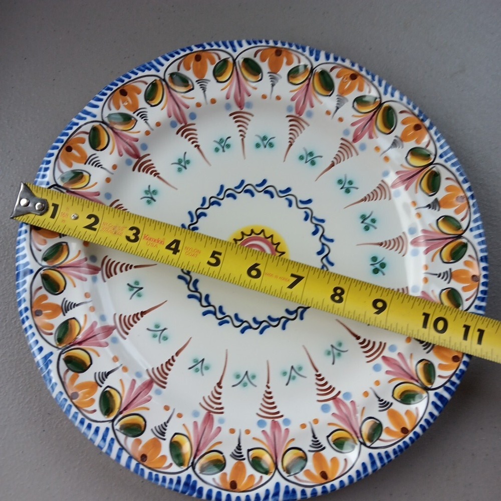De-La-Cal-Barreira-Puente Spain Handmade Ceramic Pottery Plate Artsy Peasant VTG - Picture 6 of 7